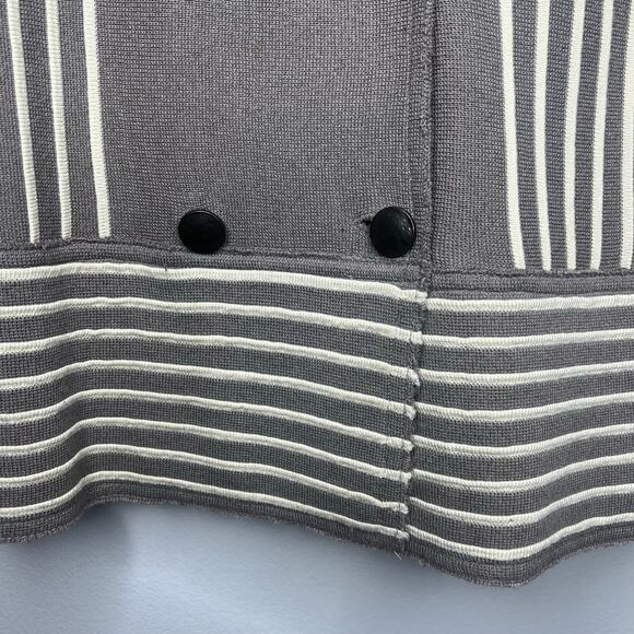 Free People Double Breasted Cardigan Sweater Sz L Gray Beige Boho Lagenlook Art - Picture 4 of 9